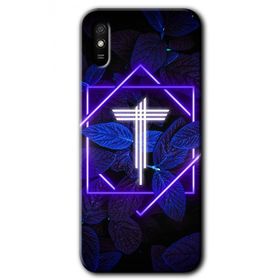 Xiaomi Redmi 9A Dark Neon Yaprak T Harfi Baskılı Uyumlu Silikon Kılıf