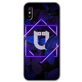 Xiaomi Redmi 9A Dark Neon Yaprak Ü Harfi Baskılı Uyumlu Silikon Kılıf