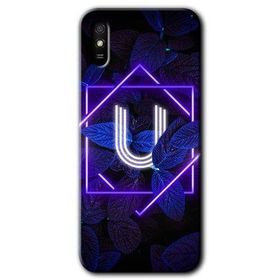 Xiaomi Redmi 9A Dark Neon Yaprak Ü Harfi Baskılı Uyumlu Silikon Kılıf