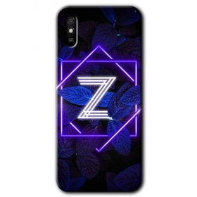 Xiaomi Redmi 9A Dark Neon Yaprak Z Harfi Baskılı Uyumlu Silikon Kılıf