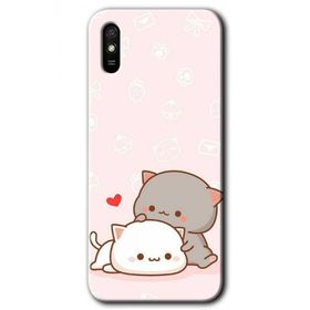 Xiaomi Redmi 9A Kedi Aşkı Baskılı Uyumlu Silikon Kılıf