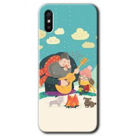 Xiaomi Redmi 9A Kış Pikniği Baskılı Uyumlu Silikon Kılıf