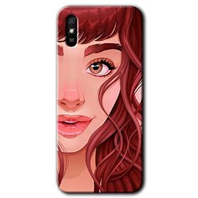 Xiaomi Redmi 9A Kızıl Kız Baskılı Uyumlu Silikon Kılıf