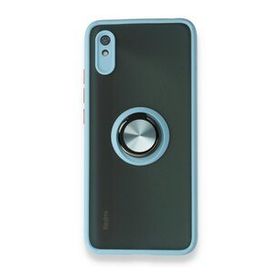 Xiaomi Redmi 9A Montreal Yüzüklü Silikon Kapak Buz Mavi Kılıf