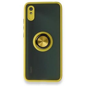 Xiaomi Redmi 9A Montreal Yüzüklü Silikon Kapak Kırmızı Kılıf