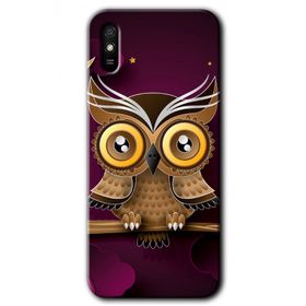 Xiaomi Redmi 9A Owl Bird Branch Baskılı Uyumlu Silikon Kılıf