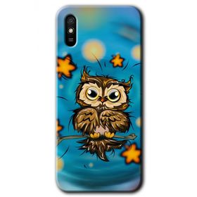 Xiaomi Redmi 9A Owl Bird Stars Baskılı Uyumlu Silikon Kılıf
