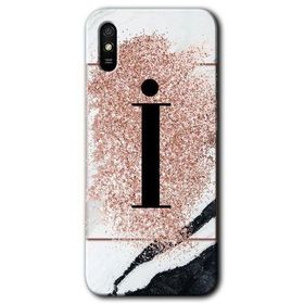 Xiaomi Redmi 9A Pembe Mermer Desenli I Harfi Baskılı Uyumlu Silikon Kılıf