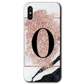 Xiaomi Redmi 9A Pembe Mermer Desenli Ö Harfi Baskılı Uyumlu Silikon Kılıf