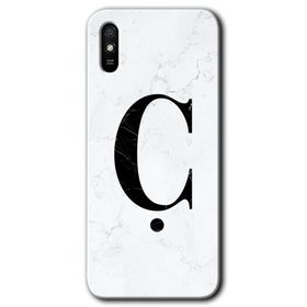 Xiaomi Redmi 9A Pembe Mermer Desenli T Harfi Baskılı Uyumlu Silikon Kılıf