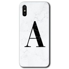 Xiaomi Redmi 9A Pembe Mermer Desenli T Harfi Baskılı Uyumlu Silikon Kılıf
