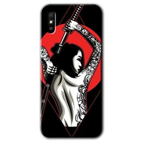 Xiaomi Redmi 9A Samurai Girl Baskılı Uyumlu Silikon Kılıf