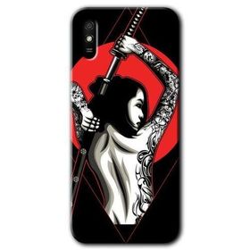 Xiaomi Redmi 9A Samurai Girl Baskılı Uyumlu Silikon Kılıf