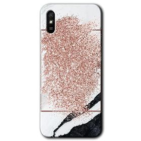 Xiaomi Redmi 9A Simli Mermer Baskılı Uyumlu Silikon Kılıf