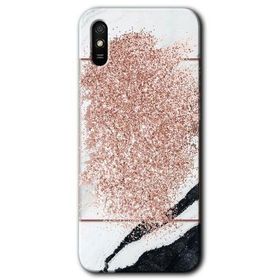Xiaomi Redmi 9A Simli Mermer Baskılı Uyumlu Silikon Kılıf
