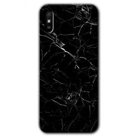 Xiaomi Redmi 9A Siyah Mermer Baskılı Uyumlu Silikon Kılıf