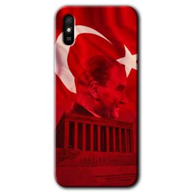 Xiaomi Redmi 9A Siyah Mermer Desenli Y Harfi Baskılı Uyumlu Silikon Kılıf