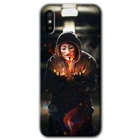 Xiaomi Redmi 9A V for Fire Baskılı Uyumlu Silikon Kılıf