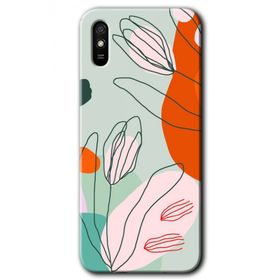 Xiaomi Redmi 9A Vektör Çiçekler Baskılı Uyumlu Silikon Kılıf