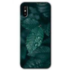 Xiaomi Redmi 9A Yağmurlu Yaprak Baskılı Uyumlu Silikon Kılıf