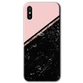 Xiaomi Redmi 9A Yarım Mermer Baskılı Uyumlu Silikon Kılıf