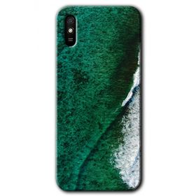 Xiaomi Redmi 9A Yeşil Okyanus Baskılı Uyumlu Silikon Kılıf