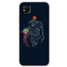 Xiaomi Redmi 9C Astronot Kıyafeti Baskılı Uyumlu Silikon Kılıf
