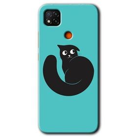 Xiaomi Redmi 9C Cat Vector Baskılı Uyumlu Silikon Kılıf