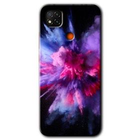 Xiaomi Redmi 9C Color Splash Purple Baskılı Uyumlu Silikon Kılıf