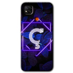 Xiaomi Redmi 9C Dark Neon Yaprak C Harfi Baskılı Uyumlu Silikon Kılıf