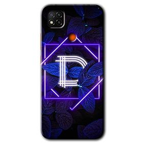 Xiaomi Redmi 9C Dark Neon Yaprak D Harfi Baskılı Uyumlu Silikon Kılıf
