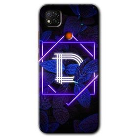 Xiaomi Redmi 9C Dark Neon Yaprak D Harfi Baskılı Uyumlu Silikon Kılıf