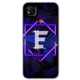 Xiaomi Redmi 9C Dark Neon Yaprak E Harfi Baskılı Uyumlu Silikon Kılıf