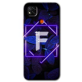 Xiaomi Redmi 9C Dark Neon Yaprak F Harfi Baskılı Uyumlu Silikon Kılıf