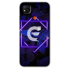 Xiaomi Redmi 9C Dark Neon Yaprak G Harfi Baskılı Uyumlu Silikon Kılıf
