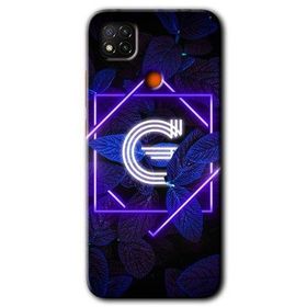 Xiaomi Redmi 9C Dark Neon Yaprak G Harfi Baskılı Uyumlu Silikon Kılıf