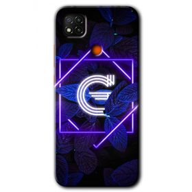 Xiaomi Redmi 9C Dark Neon Yaprak G Harfi Baskılı Uyumlu Silikon Kılıf