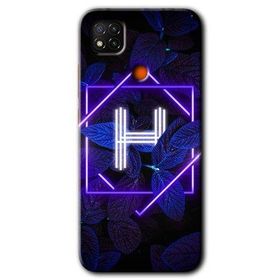 Xiaomi Redmi 9C Dark Neon Yaprak H Harfi Baskılı Uyumlu Silikon Kılıf