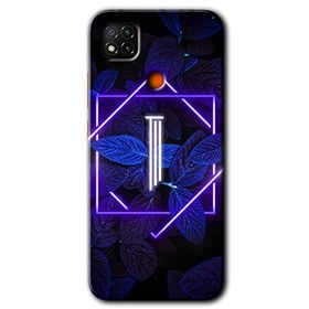 Xiaomi Redmi 9C Dark Neon Yaprak İ Harfi Baskılı Uyumlu Silikon Kılıf