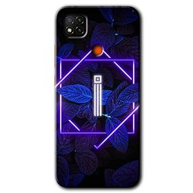 Xiaomi Redmi 9C Dark Neon Yaprak İ Harfi Baskılı Uyumlu Silikon Kılıf