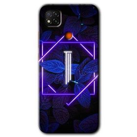 Xiaomi Redmi 9C Dark Neon Yaprak İ Harfi Baskılı Uyumlu Silikon Kılıf