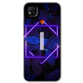 Xiaomi Redmi 9C Dark Neon Yaprak İ Harfi Baskılı Uyumlu Silikon Kılıf