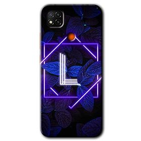 Xiaomi Redmi 9C Dark Neon Yaprak L Harfi Baskılı Uyumlu Silikon Kılıf