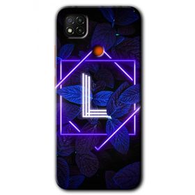 Xiaomi Redmi 9C Dark Neon Yaprak L Harfi Baskılı Uyumlu Silikon Kılıf