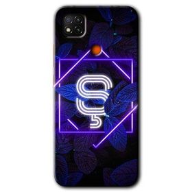 Xiaomi Redmi 9C Dark Neon Yaprak S Harfi Baskılı Uyumlu Silikon Kılıf