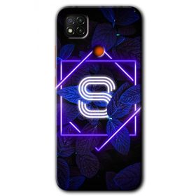 Xiaomi Redmi 9C Dark Neon Yaprak S Harfi Baskılı Uyumlu Silikon Kılıf