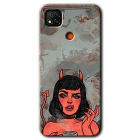Xiaomi Redmi 9C Devil Girl Baskılı Uyumlu Silikon Kılıf