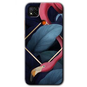 Xiaomi Redmi 9C Flamingo Yaprak Baskılı Uyumlu Silikon Kılıf