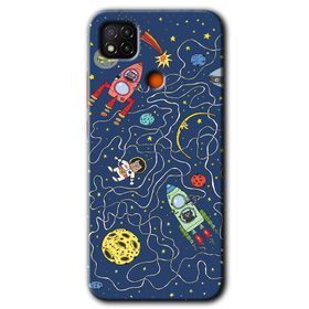 Xiaomi Redmi 9C Kedi Galaksi Baskılı Uyumlu Silikon Kılıf