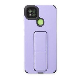 Xiaomi Redmi 9C Mega Standlı Silikon Lila Kılıf